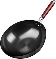 Cast Iron Non-Stick Wok Traditional Cooking Induction Cooker Gas Wok Multifunctional Pan Frying Pan Kitchenware (Color : D, Size : 32cm)