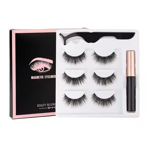 Magnetic Eyelashes 3D Mink Eyelashes Magnetic Eyeliner Magnetic 3D Lash Short False Lashes Lasting H