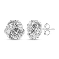 LeCalla 925 Sterling Silver Love-Knot Earring Stud Jewelry Italian Design Lightweight Twisted Love K