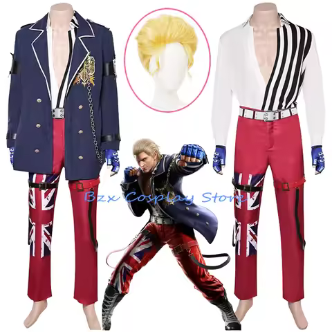 Steve Fox Cosplay Game Tekken 8 Fantasia Costume Disguise for Adult Men Clothes Jacket Pants Uniform