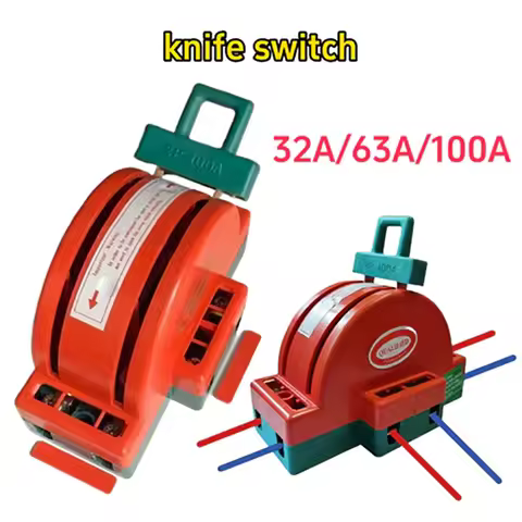 2 Pole Double Throw Knife Disconnect Switch 32A 63A 100A DPDT Cutter Safety Disconnect Switch Power