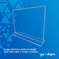 Acrylic Vertical Frame - 8.00" X 10.00" (8R) Landscape - Jay C. Designs - 4026H