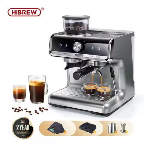 HiBREW Barista Pro 20Bar Bean to Espresso,Cafetera Commercial Level Coffee Machine with Full Kit for