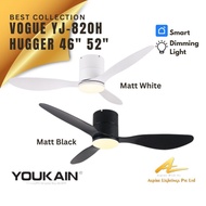 Youkain Smart Ceiling Fan YJ-820H Hugger Fan Black White 3 Blade Remote Control 2Years Warranty