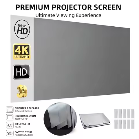 Projection Screen Reflective Fabric Cloth High Brightness 72 84 100 120 Inch for DLP LED 3D Projecto
