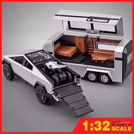 1:32 Tesla RV Cyber Pickup Truck Model Alloy Metal Toy for Boys Hadiah