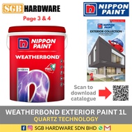 Nippon Weatherbond 1L Exterior Paint / Cat Dinding Luar Rumah 1L (Exterior Collection P3 & P4)