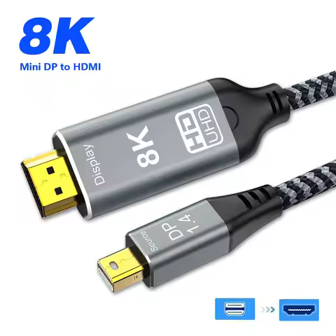 Mini DisplayPort to HDMI Cable 8K/60Hz Compatible With MacBook Pro/Air Projector Monitor Laptop Mini
