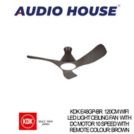 KDK E48GP-BR 120CM WIFI LED LIGHT CEILING FAN  WITH DC MOTOR 10 SPEED WITH REMOTE COLOUR: BROWN (NO 