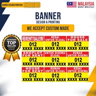 Banner Printing, Property Banner, House For Sale or Rent / Shop For Sale or Rent/ Room For Rent (Siz
