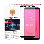 MAXGUARD Japan AGC - Samsung Galaxy J8 2018 (FULL GLUE) 2.5D Full Cover Curved Tempered Glass Screen