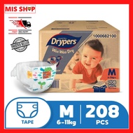 [Ready Stock] - Pampers Pakai Buang - Drypers Wee Wee Dry - M52 / L44 / XL36/ XXL32 (4 Packs) - Baby