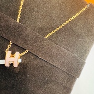 全新正品 愛馬仕HERMES mini pop  H淡粉項鍊