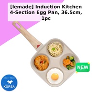 [lemade] Induction Kitchen 4-Section Egg Pan, 36.5cm, 1pc / Korean Frying Pan / Multi-Section Design