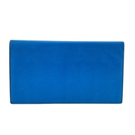 二手愛馬仕 Citizen 斜紋長錢包，藍色，附卡槽和零錢包