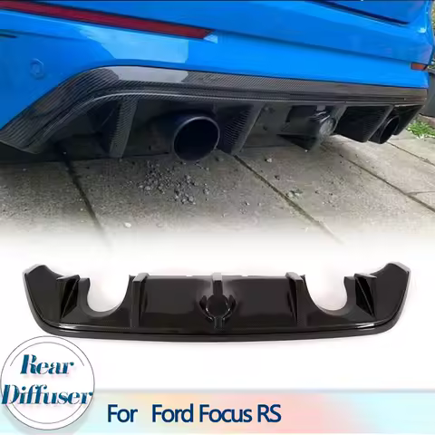 Car Rear Bumper Diffuser Lip Spoiler for Ford Focus RS Hatchback 4 Door 2016-2018 Carbon Fiber Rear 