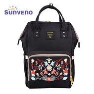 SUNVENO Multifunction Mommy Diaper Backpack with USB portsLarge Capacity Baby Nappy Diaper Bag with Insulated Pockets Fashion Maternity Nursing Travel Bag Baby Care Bag for Mother Kid