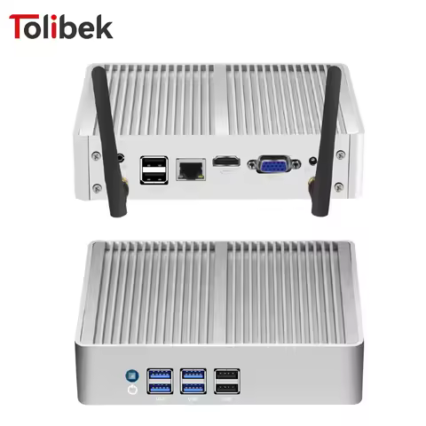 Fanless Mini PC Compatible with Windows7/10 Linux Intel Core i5-4200U i7-4500U Industrial PC 8x USB 