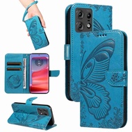 Ready to ship Swallowtail Butterfly Embossed Leather Phone Case For Motorola Edge 50 Pro 5G/Motorola