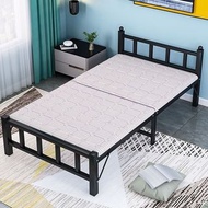 免安裝折疊床 Foldable Metal Bed Frame 鐵床 午休床 單人床 雙人床 辦公室床 床架 摺床 床褥 雙色可選 全新包送貨