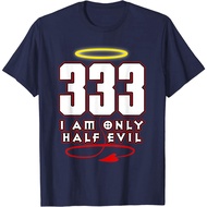 Men's cotton T-shirt 333 Shirt Funny Half Evil Angel Devil Tshirt 4XL , 5XL , 6XL