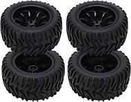 Generic RC Car Tires, 4PCS Plastic Wheel Rim Rubber Tires, Sponge Lined for 1/8 1/10 Truck Short Cou