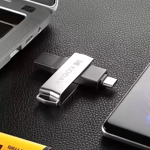Kodak K273c Dual USB 3.2 Gen 1 Type-C Jump Drive USB-C Flash Drive Metal Swivel Design 32GB 64GB 128