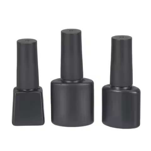 50pcs 5ml 8ml 10ml Nail Polish Bottle Balck Empty Nail Gel Bottle with Brush Plastic Nail Beauty Con