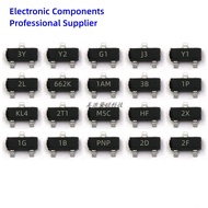 50PCS NPN PNP Transistor SMD S8050 SS8550 S9012 BC856 MMBT3906 2222 5551 2N3904 2SC1815 J3Y Y1 Y2 1A