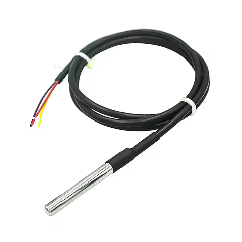 Waterproof 18B20 temperature probe sensor Stainless steel package 1 meter/2meter/3meters wire (DS18B