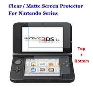 For Nintendo New 3DS LL XL 3DSLL 3DSXL (Top + Bottom) HD Clear / Anti-Glare Matte Screen Protector Touch Film Protection Skin