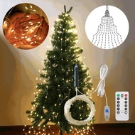 Cascading Twinkle Lights for Christmas Tree, 8 Modes Christmas Firefly Twinkle String Lights, Hangin