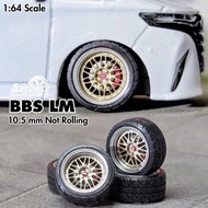 BBS LM 10.5mm Soft Gold Diecast Rims 1: Scale Stance Mini Scale
