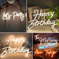 Led neon light happy birthday atmosphere light happy birthday party decoration light card acrylic