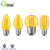 E14 E27 LED Edison Bulb Mini 0.5W 1W 2W G40 C7 C35 T22 LED Filament Bulb Retro Amber 2000K Warm yell