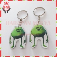 Mike Wazowski Monster Reversible Acrylic Keychain MemeKeychain - harapan Mulya