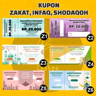 ZAKAT INFAQ SHODAQOH CHARITY COUPON / ZAKAT FITRAH COUPON / MOSQUE INFAQ COUPON