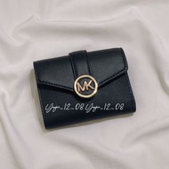 【MICHAEL KORS】MK 黑短夾 皮夾 信封包 錢包