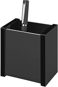 Wedo Black Office 634001 Pen Holder Acrylic Glass with Rubber Feet 8.7 x 6 x 9.7 cm in Gift Box Blac