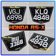 Nombor Plat/Number Plate HONDA RSX /RS-X / WINNER X Motorcycle with Allen Key Nut + JPJ/CRYSTAL Font