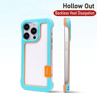 【Open-Frame】For iPhone 17 16 15 14 13 12 11 Pro Max Plus X XR Xs Max 7 8 Plus Luxury Case Heat Dissi
