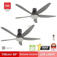 KDK K15UW / K15UW-QEY 150cm/60 Remote Control Ceiling Fan with LED Light /Kipas Siling