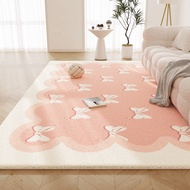 [New Product] Carpet Living Room Pink Household Thickened Cooling Imitation Cashmere Carpet Dopamine