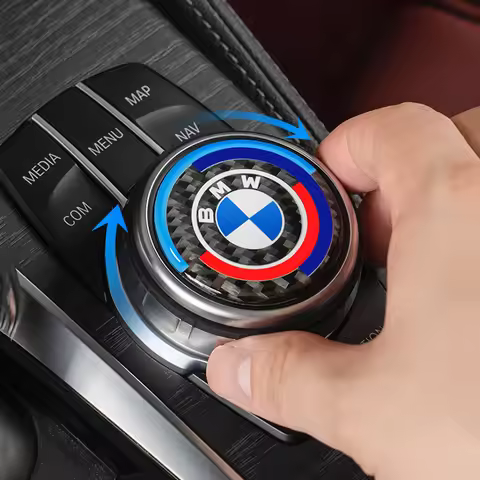 Car Interior Multimedia Button Cover Sticker Decor For BMW MINI X1 X2 X3 X5 X4 X6 X7 G30 G20 G32 G11
