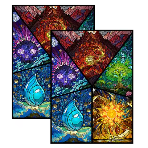 60PCS 66x91mm Holographic laser Card Sleeves Five Colors Shining Game Card Protective Cover Suitable