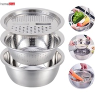 3Pcs/Set Stainless Steel Pot Set Double Bottom Soup Pot Nonmagnetic Cooking Multi purpose Cookware Non stick Pan Induction Cooker homelove