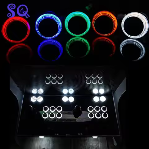5V/12V Black Center Led Arcade Machine Push Button With Mirco Switch 5 Colors for Pandora Game Conso