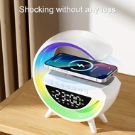 Thybeauty G-Shaped LED Wireless Speaker 15W Fast Charging Alarm Clock with 13 Lighting Modes Bedroom