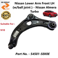 Nissan Lower Arm Front LH ( w/ball joint ) - Nissan Almera Turbo ( 54501-5EK0E )