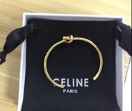 💕 全新 💕 Celine Knot 中間打結造型 開口式 手鈪 女款 金色